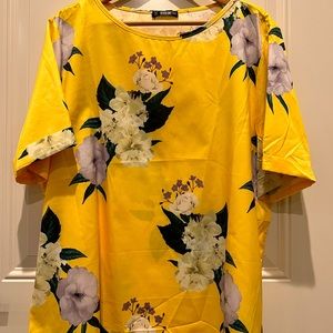 Yellow & White Floral Blouse